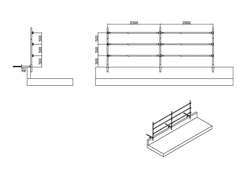 Parapet Guardrail System Conform To ASNZS 4994.1