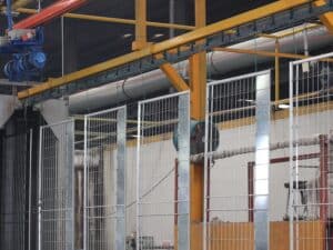 edge protection barrier before powder coated